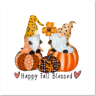 Happy Fall Blessed Gnomes Posters and Art